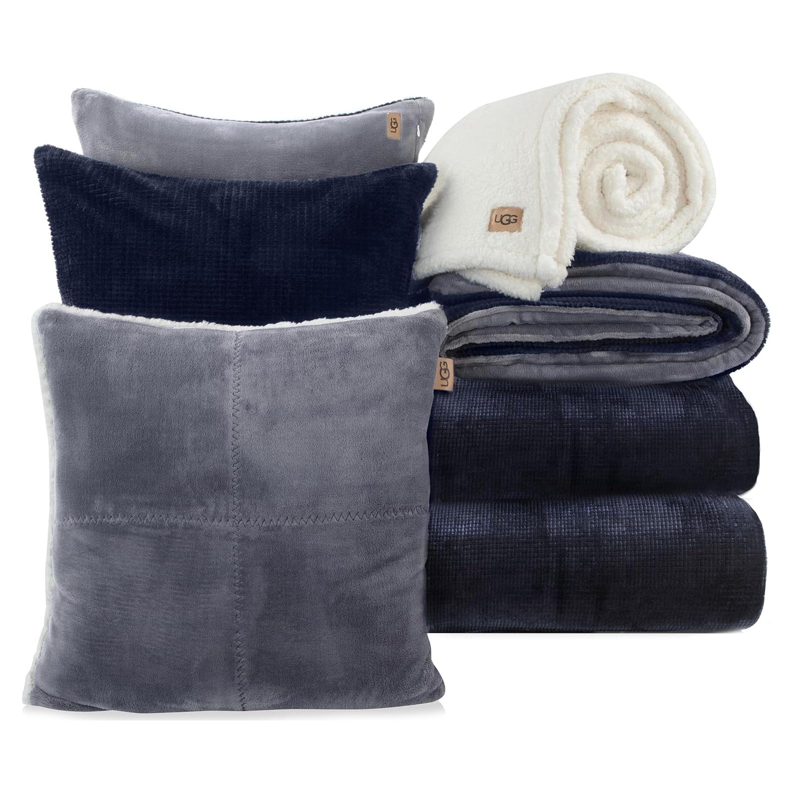 Juego de Edredón UGG Remina King 5 Piezas Azul Marino