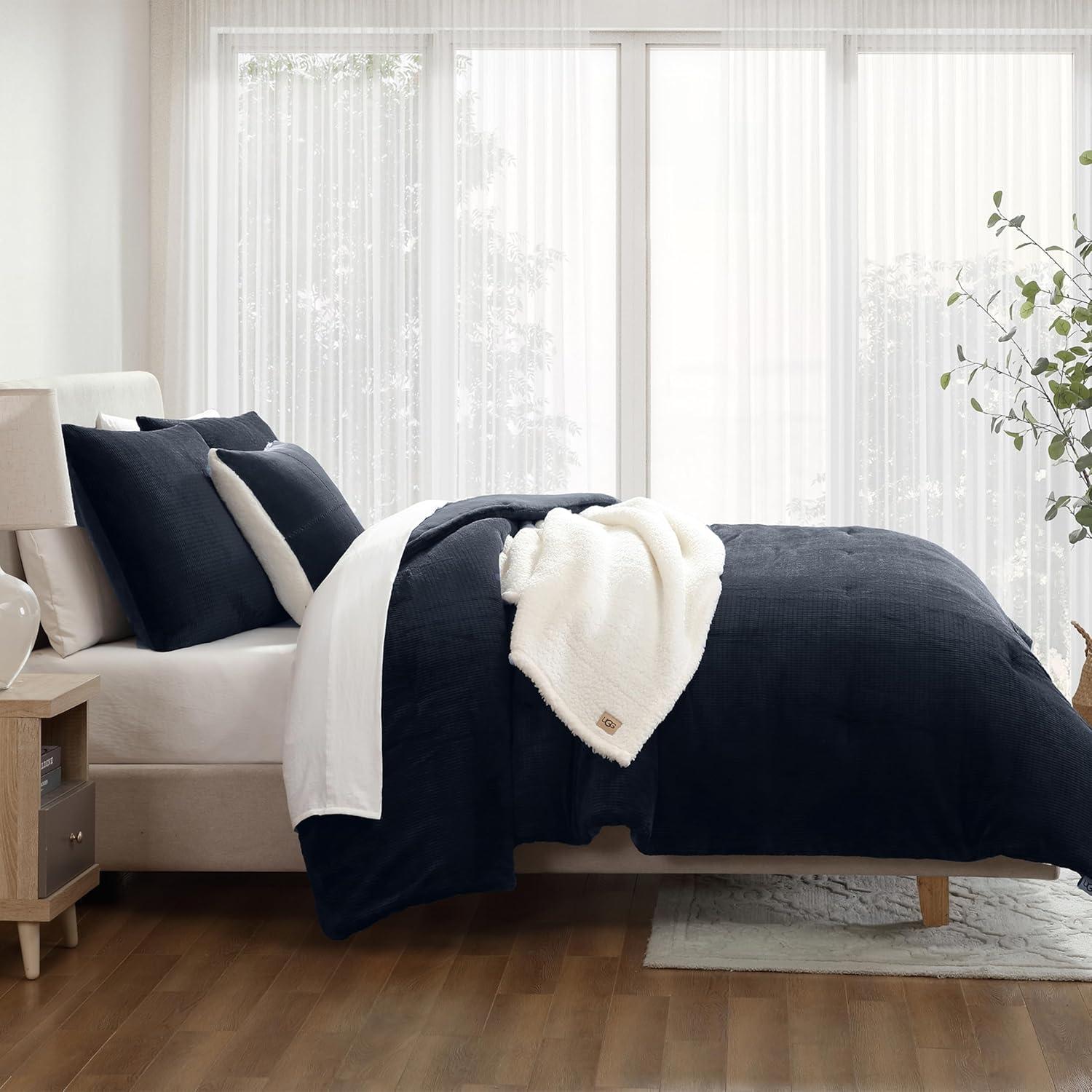 Juego de Edredón UGG Remina King 5 Piezas Azul Marino