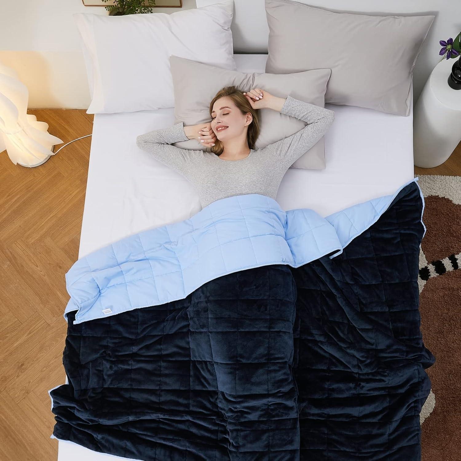 Manta con peso Satwip 4.54 kg Azul 121x183 cm Franela Transpirable