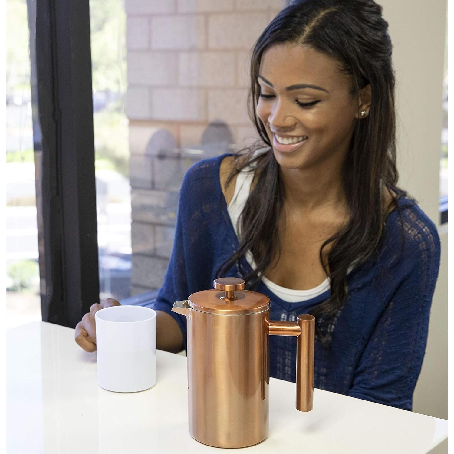 Prensa Francesa Aislada MIRA 20 oz Acero Inoxidable Azul