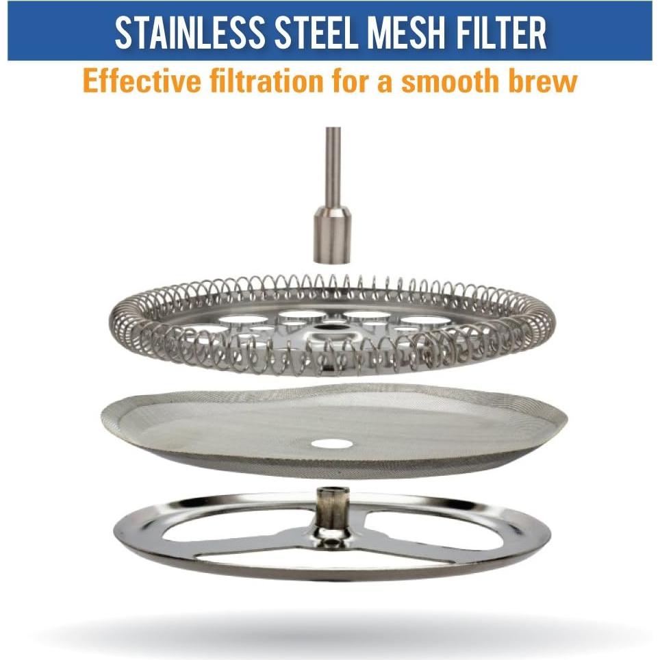 Prensa Francesa Aislada MIRA 20 oz Acero Inoxidable Azul