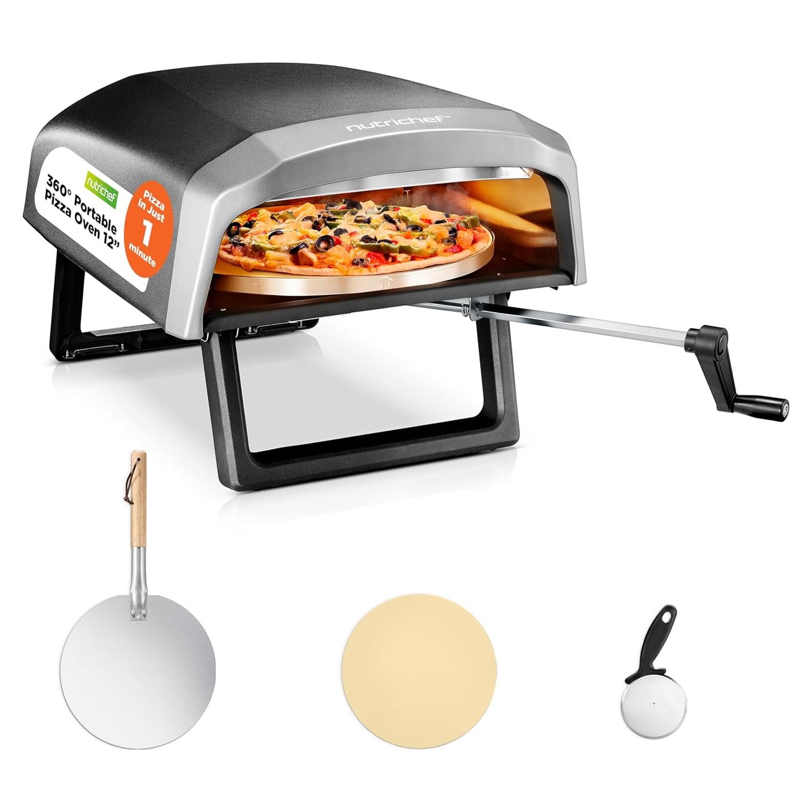 Horno de Pizza NutriChef NCPIZRTACC - 30 cm en 60 segs