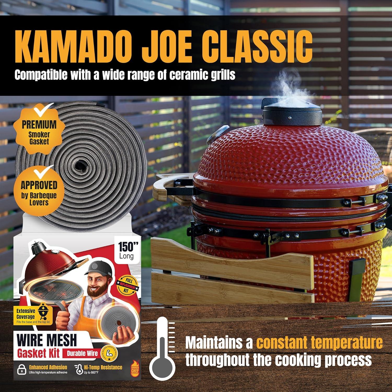 Kit de Junta de Malla Metálica Smoker Chef 150 cm para Kamado Joe