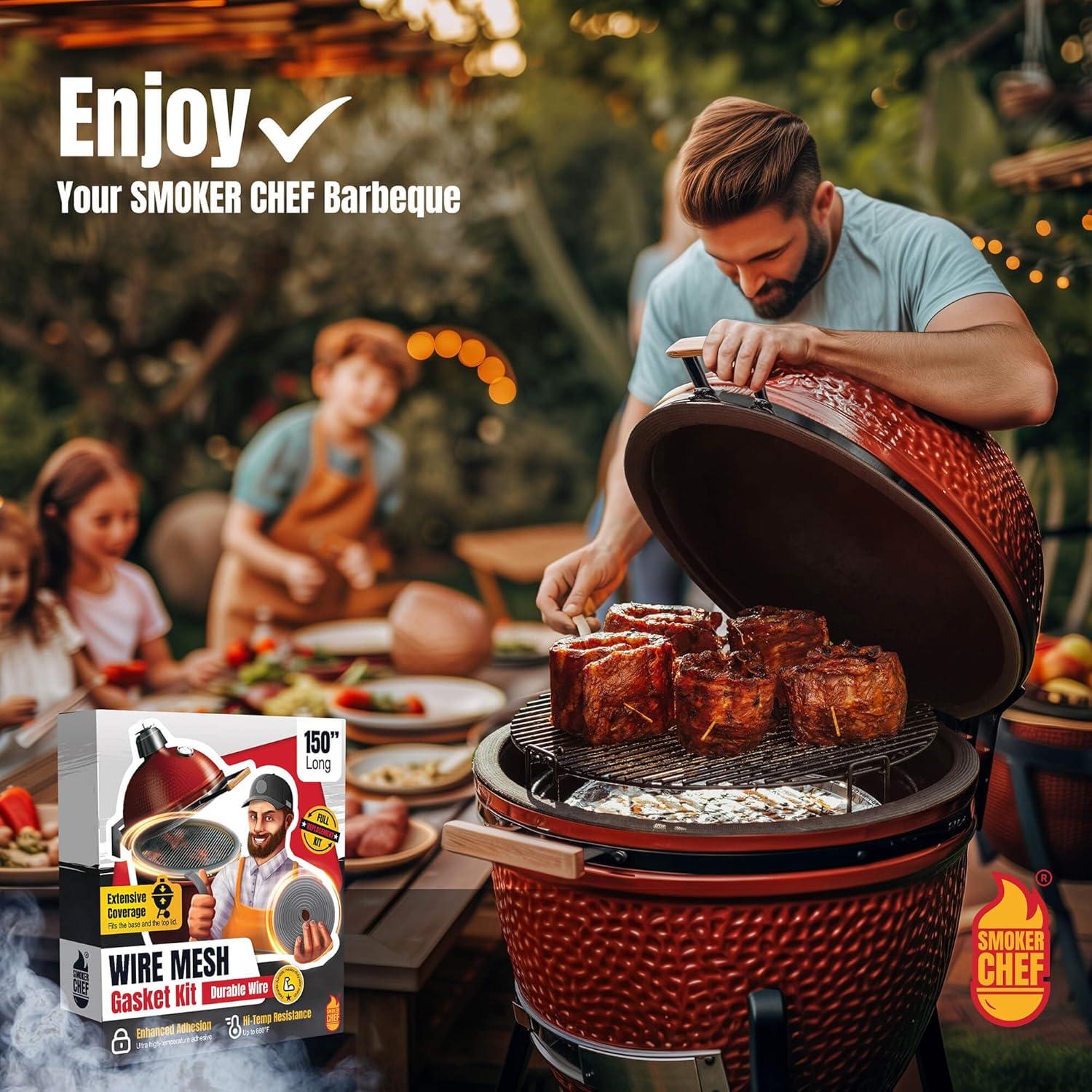 Kit de Junta de Malla Metálica Smoker Chef 150 cm para Kamado Joe