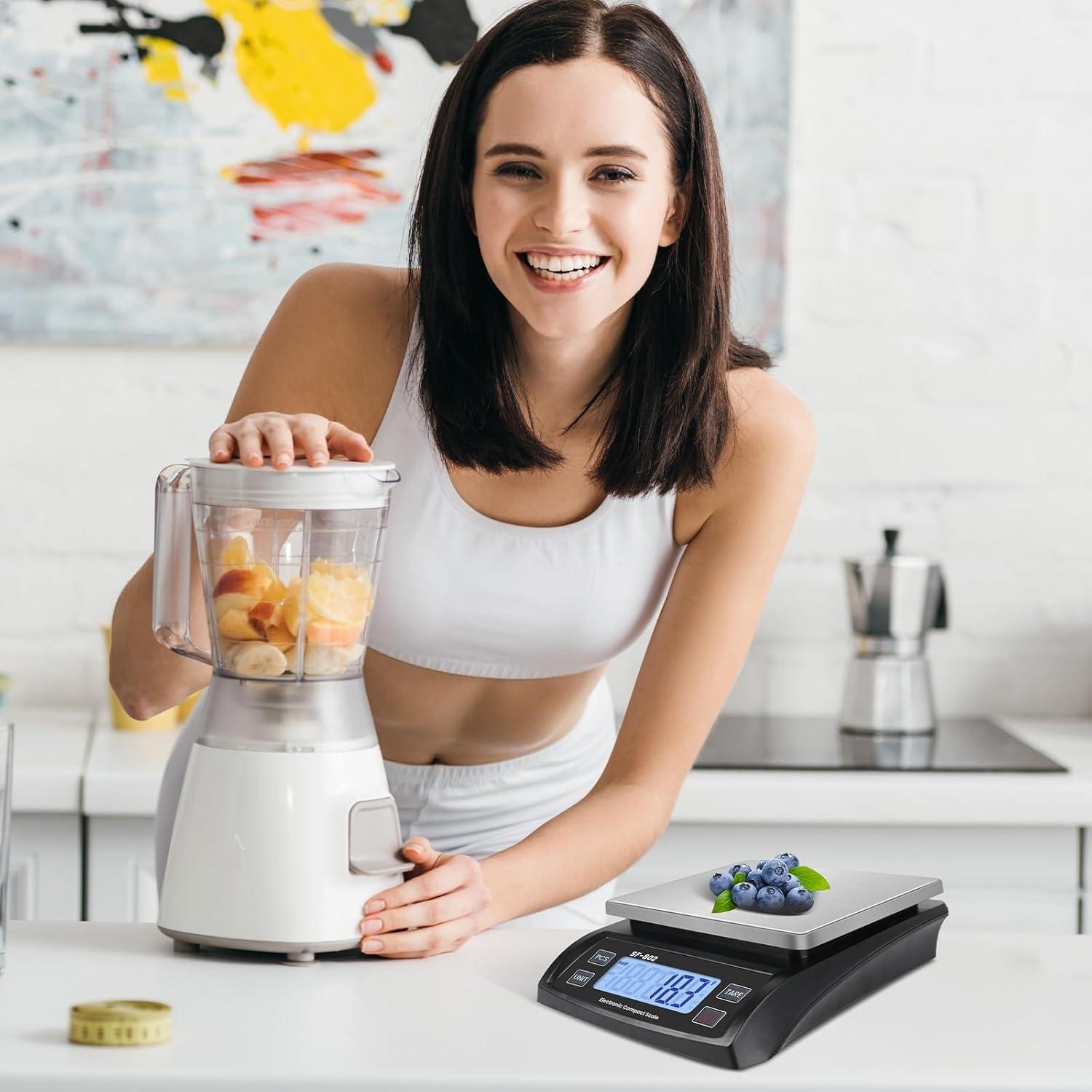 Escala de Cocina Digital 30kg Puozult Acero Inoxidable LCD