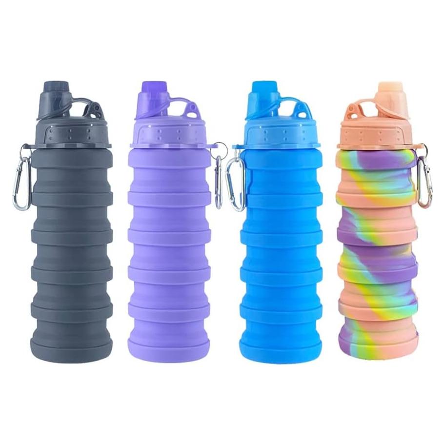 Botellas de Agua Plegables Konlongzan 500ml 4 Pack Portátil