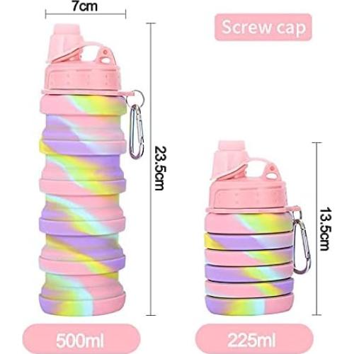 Botellas de Agua Plegables Konlongzan 500ml 4 Pack Portátil