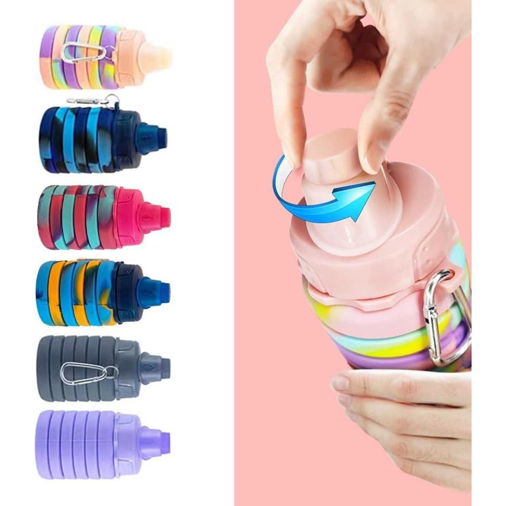 Botellas de Agua Plegables Konlongzan 500ml 4 Pack Portátil