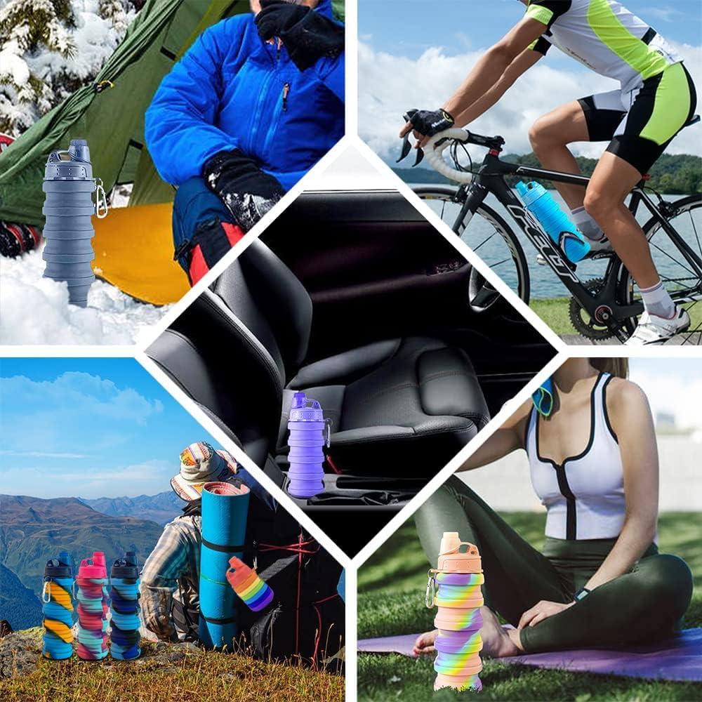 Botellas de Agua Plegables Konlongzan 500ml 4 Pack Portátil