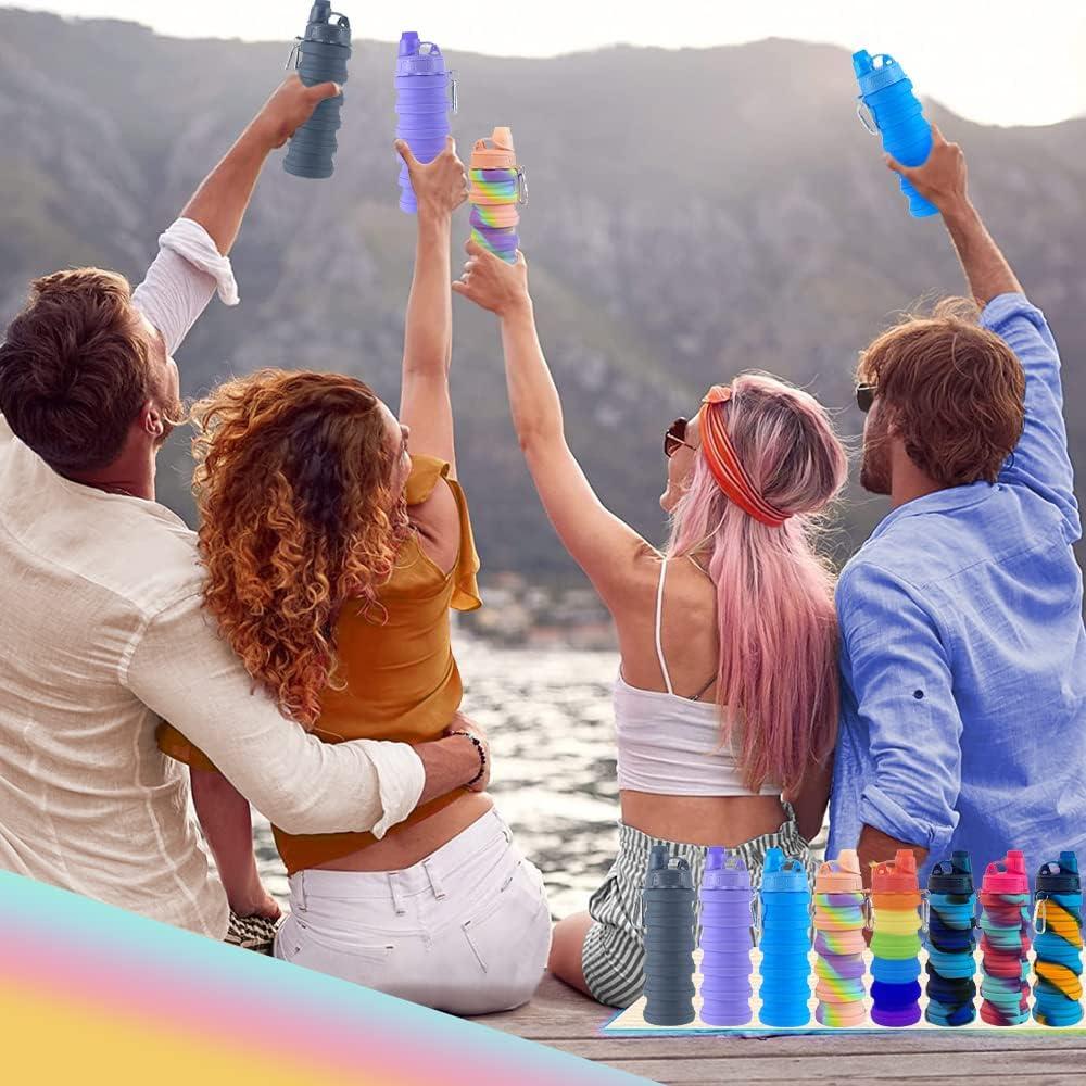 Botellas de Agua Plegables Konlongzan 500ml 4 Pack Portátil