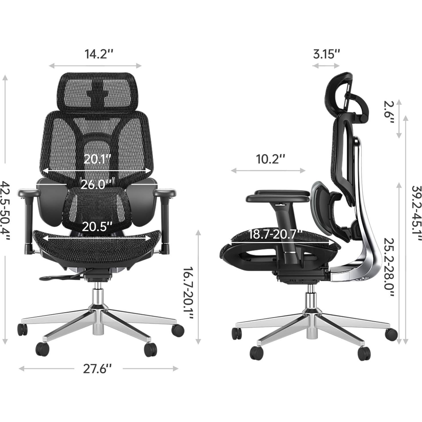 Silla de Oficina Ergonómica Hbada E3 Air - Soporte Lumbar Ajustable