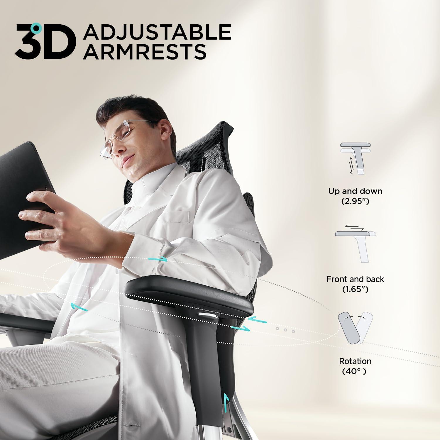 Silla de Oficina Ergonómica Hbada E3 Air - Soporte Lumbar Ajustable
