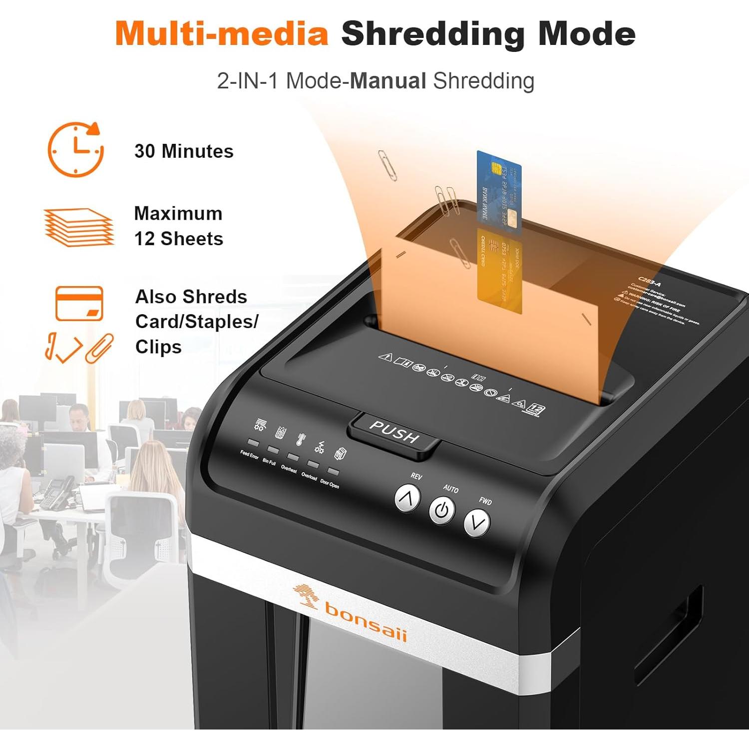 Trituradora de Papel Bonsaii C283-A 200 Hojas Automática P-4