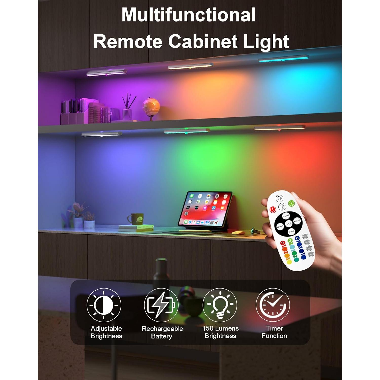 Luces Bajo Gabinete Inalámbricas SZOKLED 48 LED Recargables