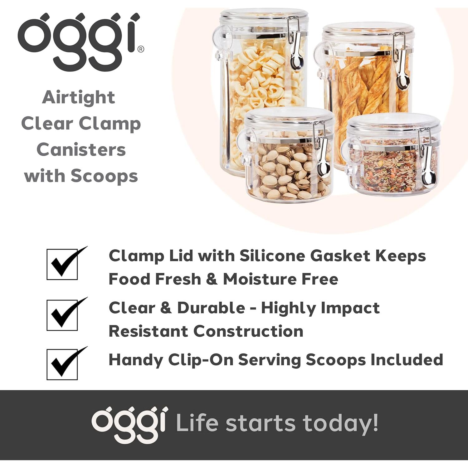 Set de 4 Recipientes Herméticos Oggi 650ml a 2136ml