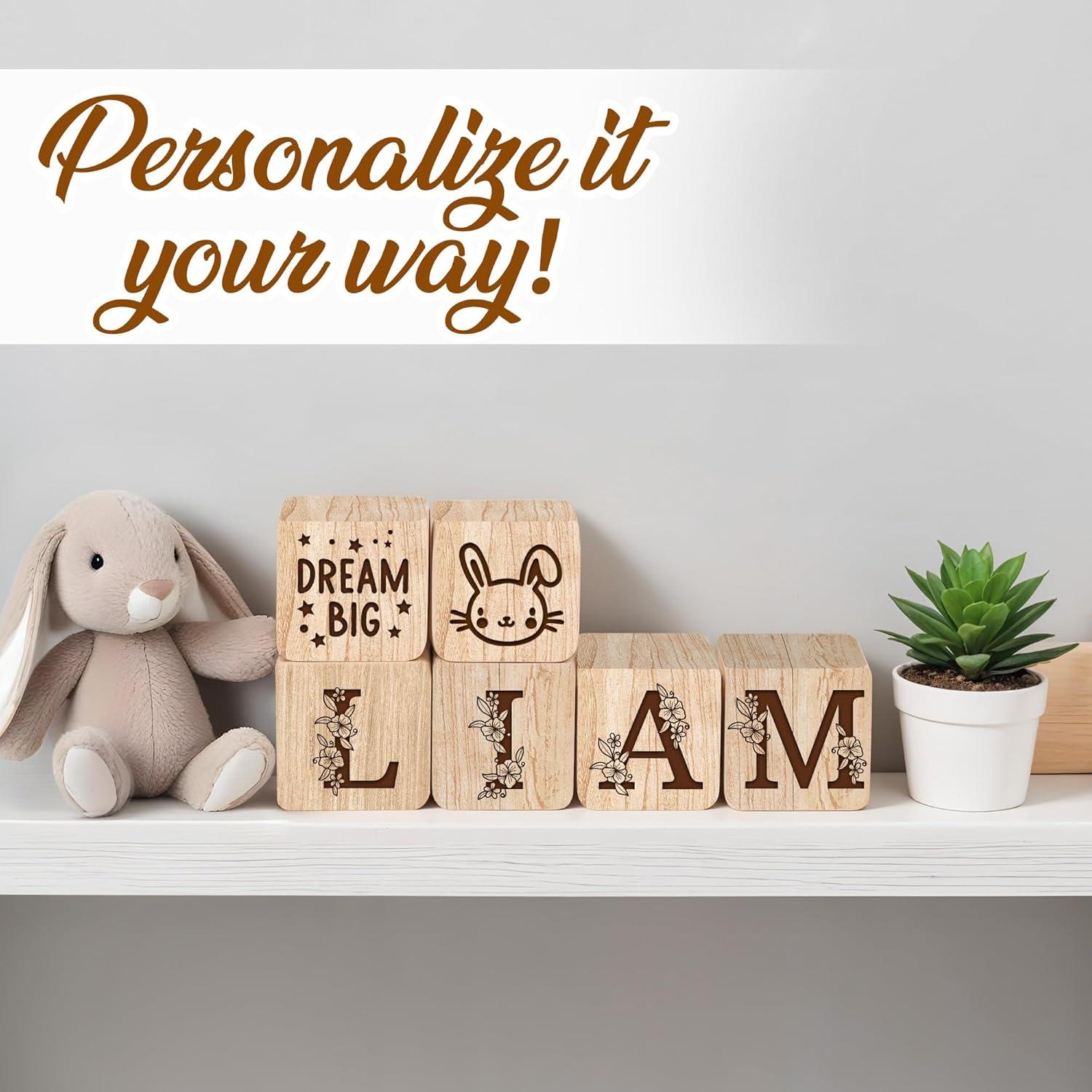 Bloques de Nombre de Madera Personalizados Custom Empire 5x5cm