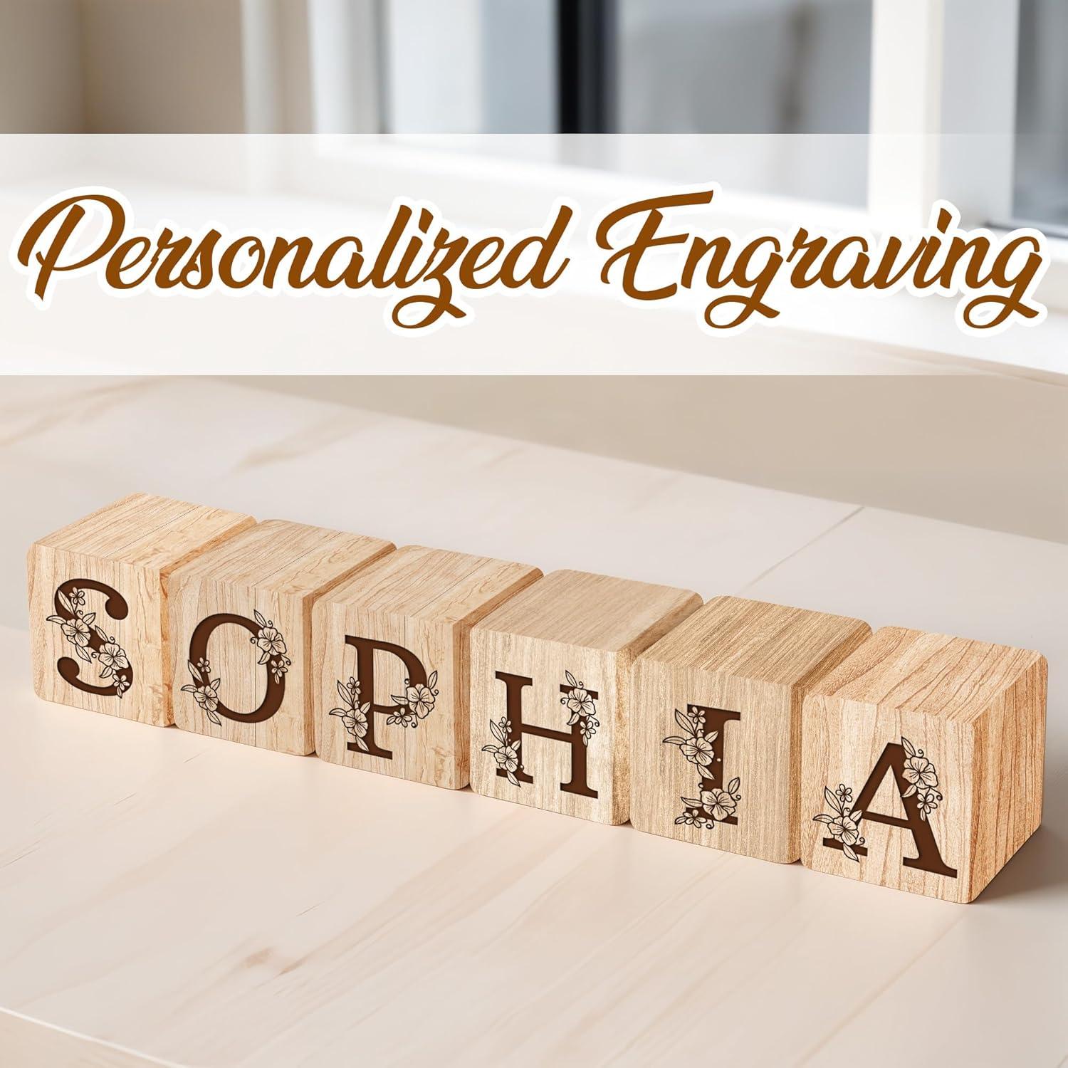 Bloques de Nombre de Madera Personalizados Custom Empire 5x5cm