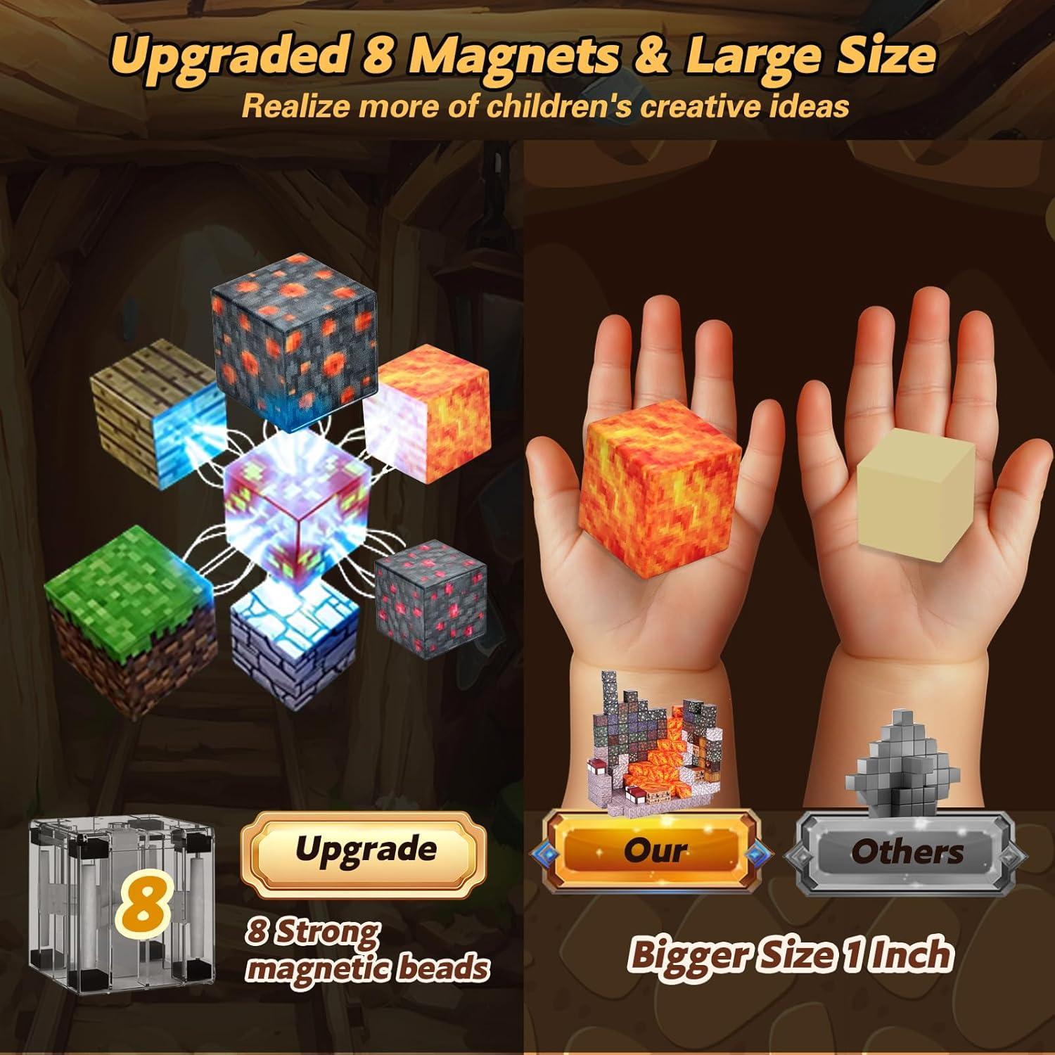 Set de Bloques Magnéticos de Cueva 128PCS - Juguetes STEM 3+