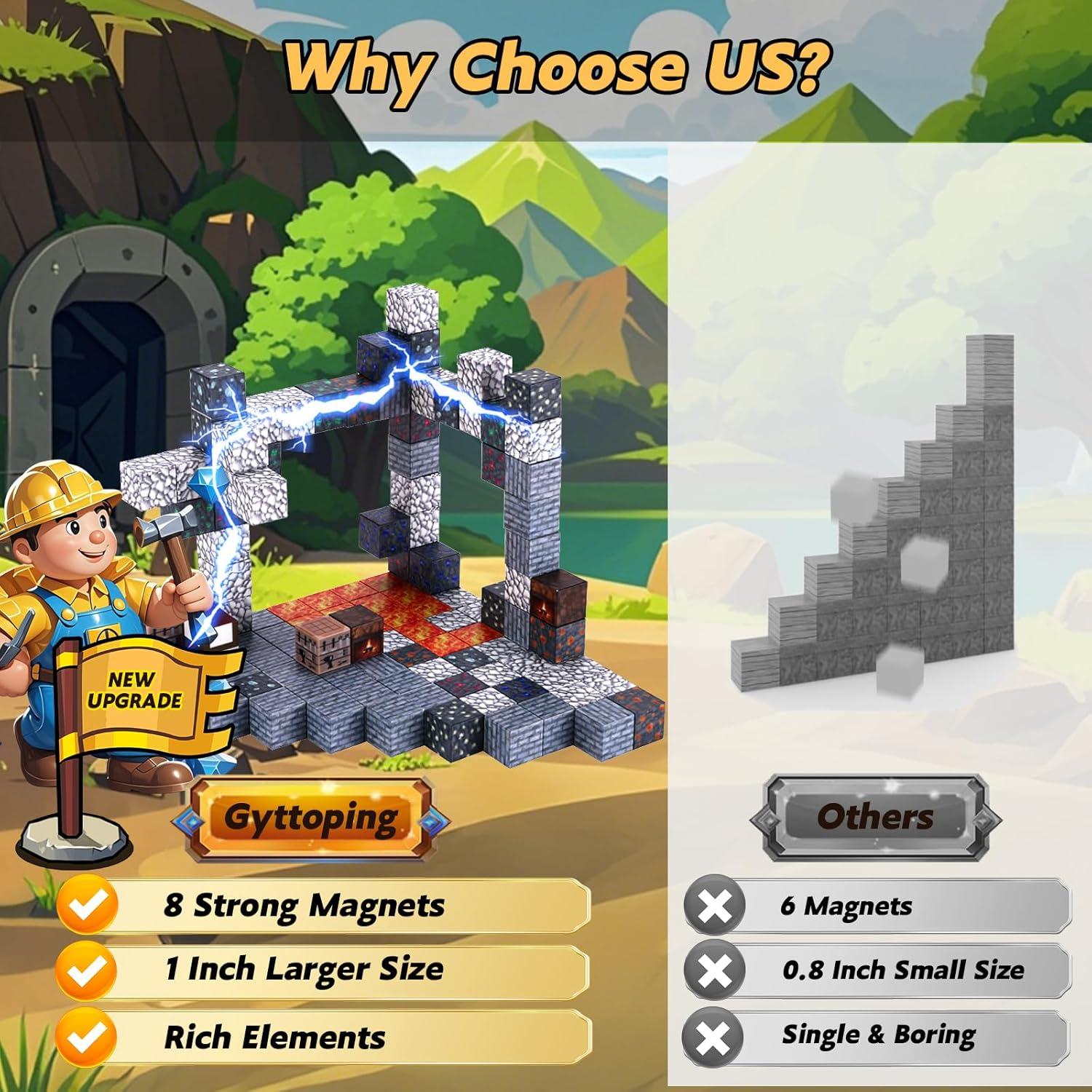 Set de Bloques Magnéticos de Cueva 128PCS - Juguetes STEM 3+