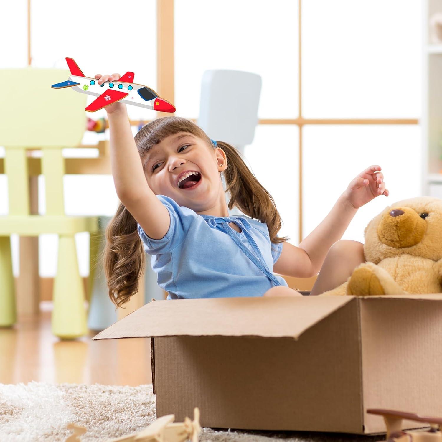 Kit de Aviones de Madera Fennoral 12 Piezas DIY para Niños