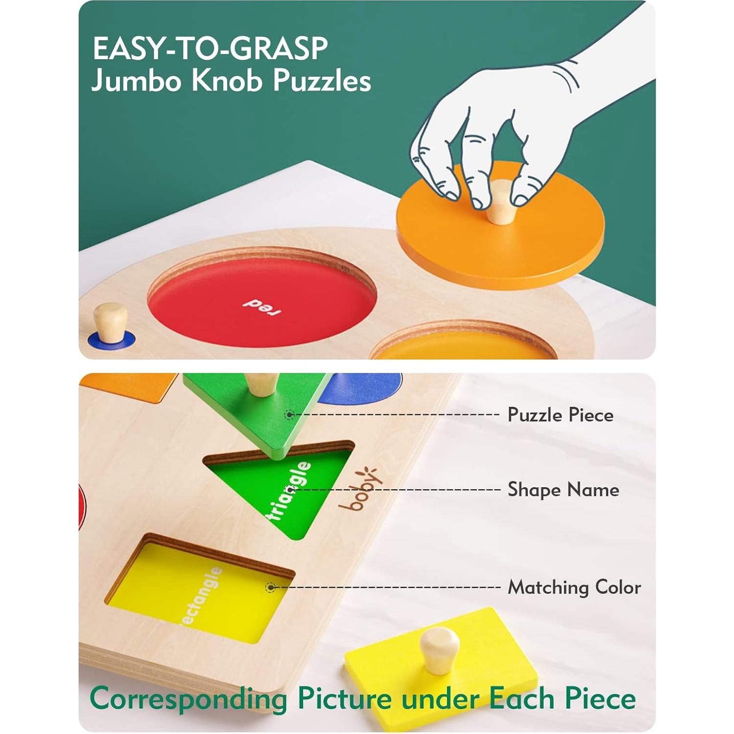 Rompecabezas Montessori Boby - Formas Geométricas 3 Piezas