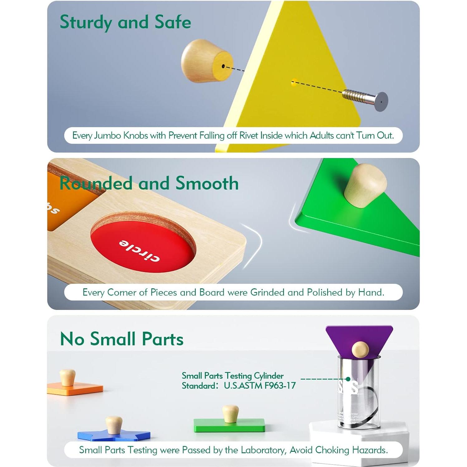 Rompecabezas Montessori Boby - Formas Geométricas 3 Piezas