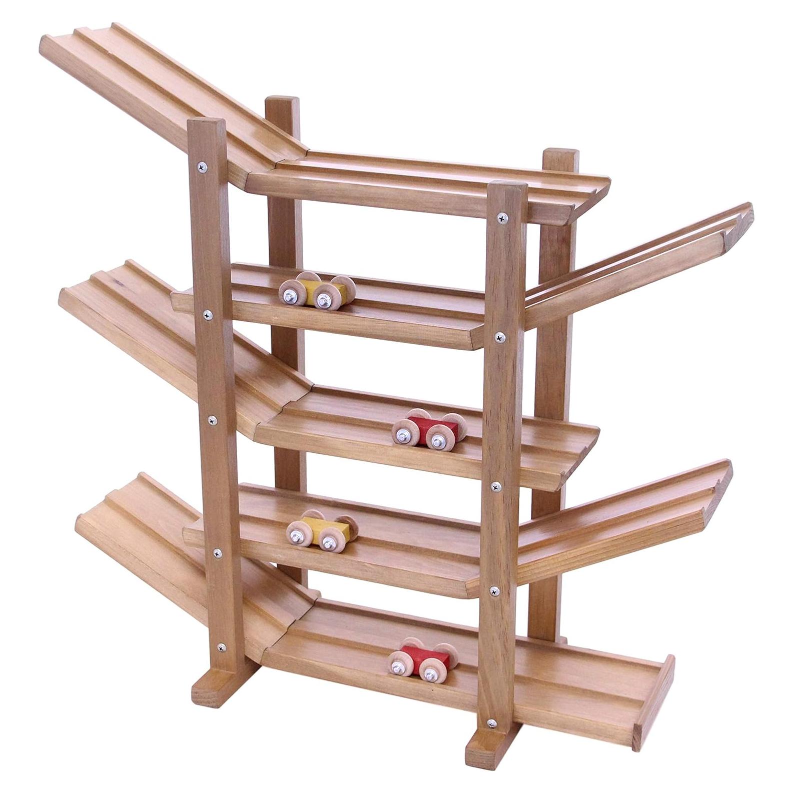 Pista de Carreras de Madera AmishToyBox - 4 Carros Incluidos