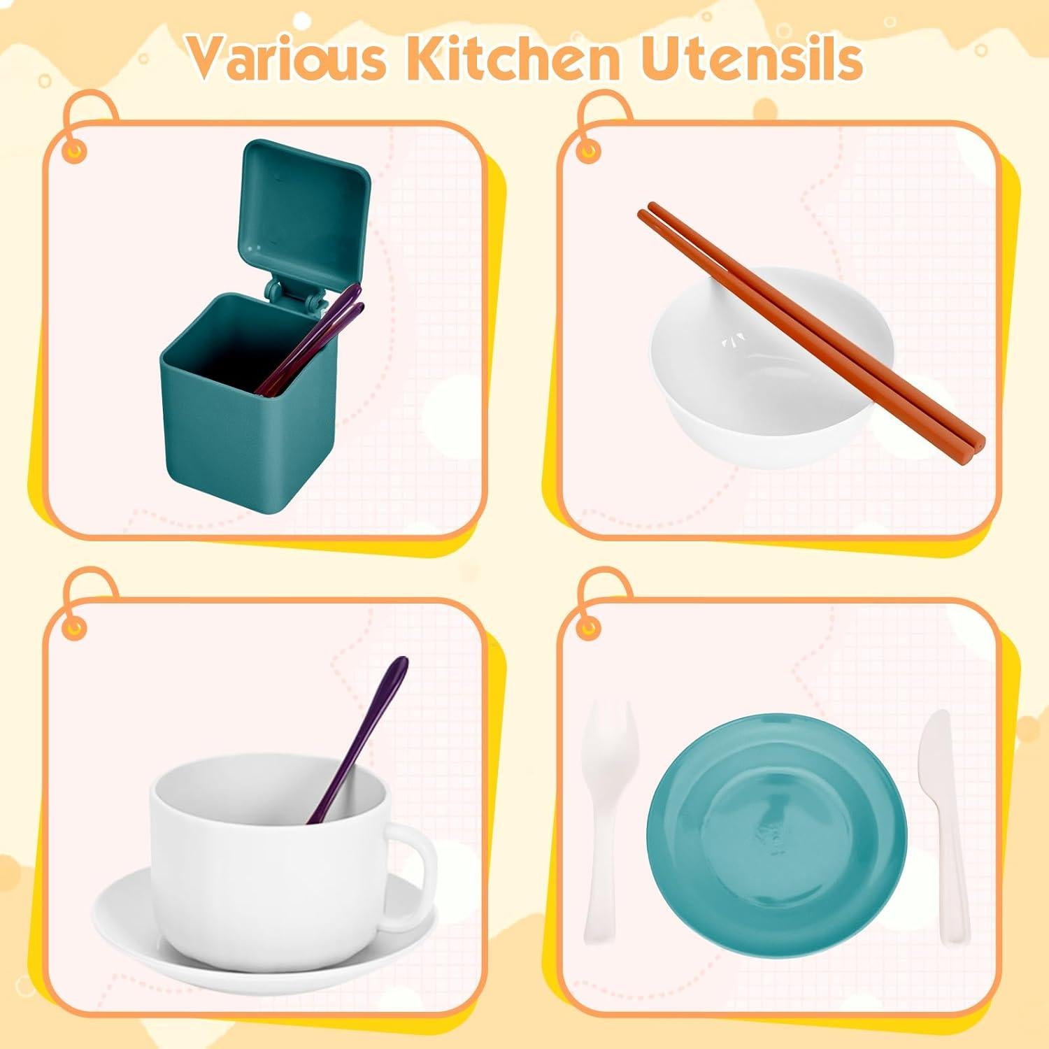 Juego de Cocina para Niños Bruvoalon 56 Piezas Verde