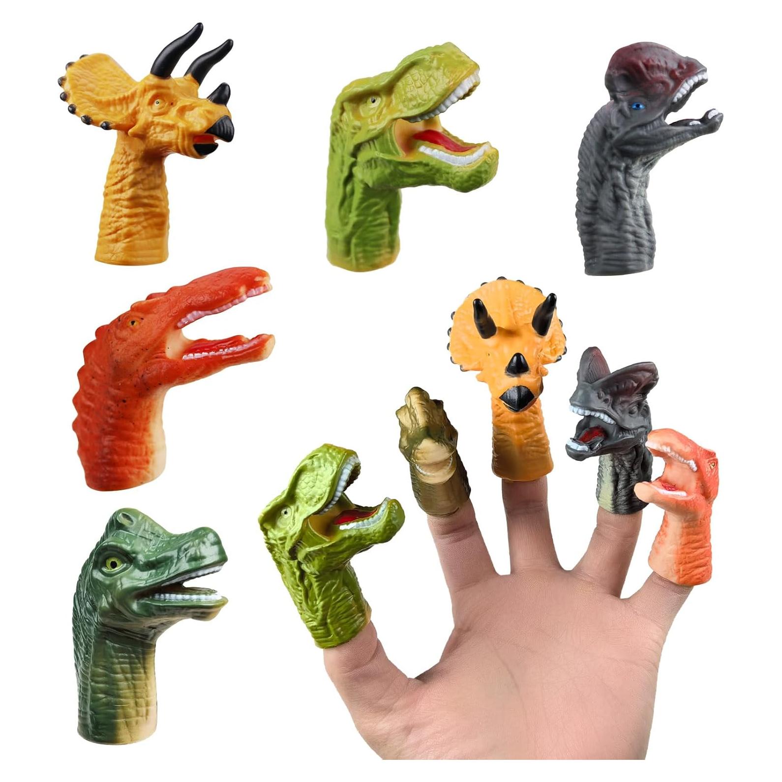 5 Marionetas de Dedo Dinosaurio SAURAWAN para Niños 3+
