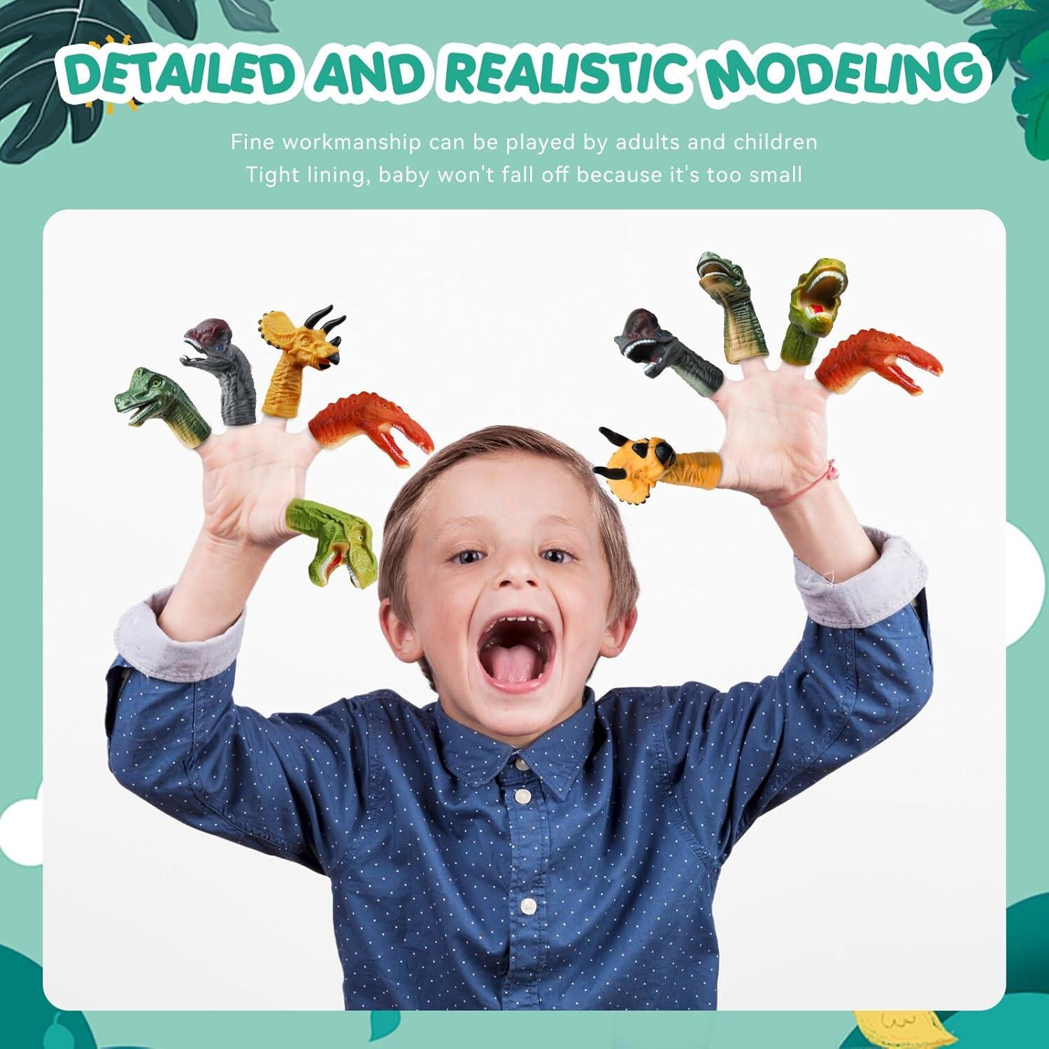 5 Marionetas de Dedo Dinosaurio SAURAWAN para Niños 3+