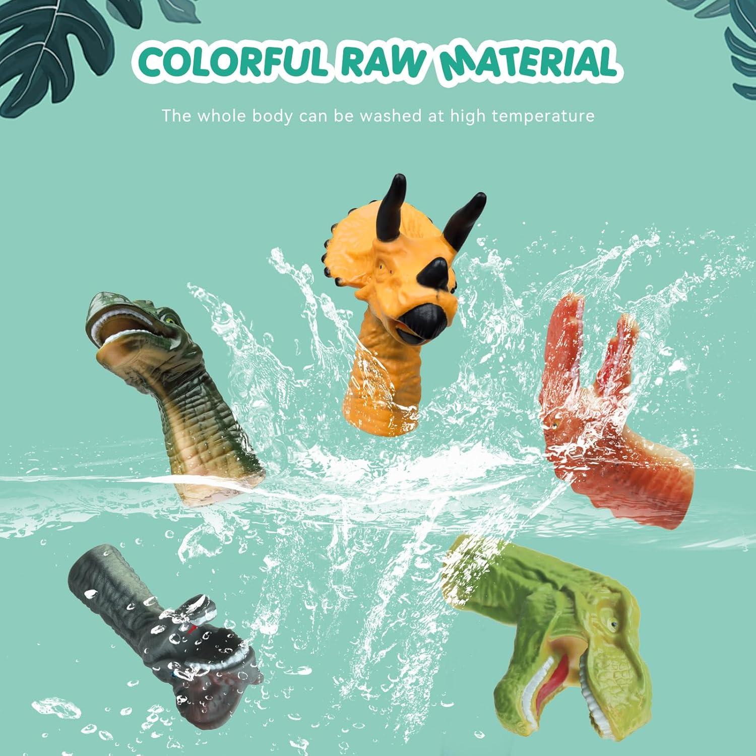 5 Marionetas de Dedo Dinosaurio SAURAWAN para Niños 3+