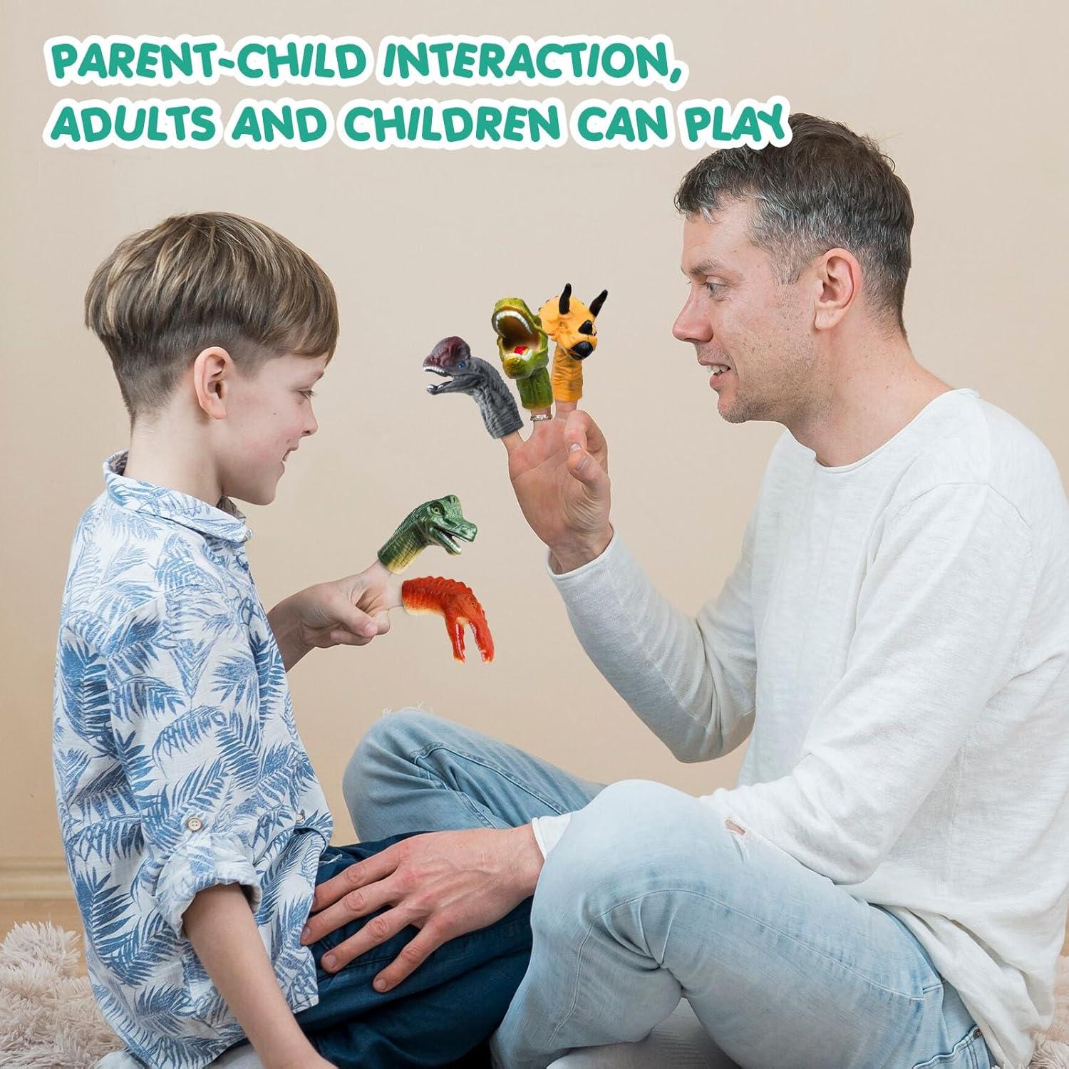 5 Marionetas de Dedo Dinosaurio SAURAWAN para Niños 3+