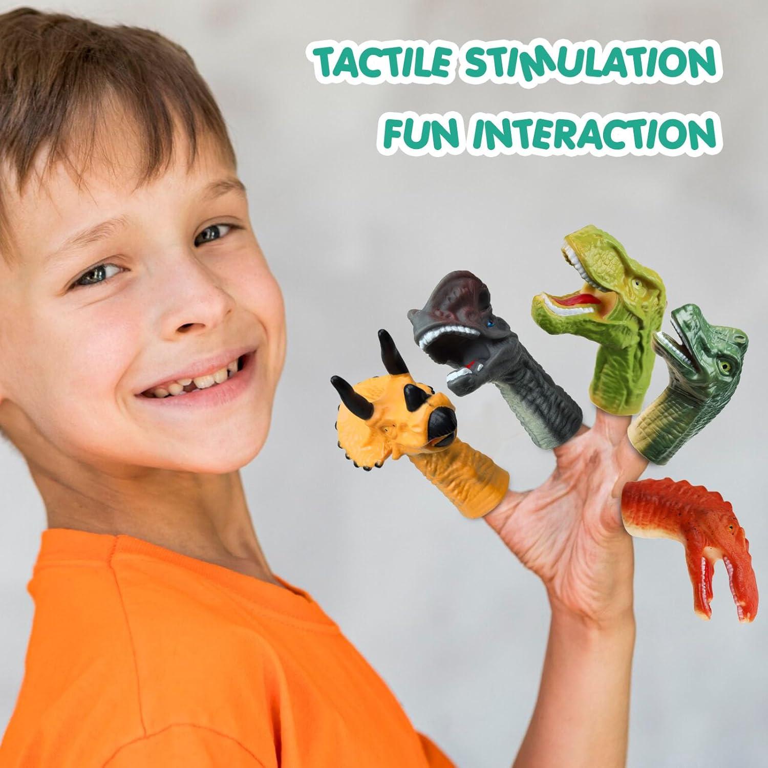 5 Marionetas de Dedo Dinosaurio SAURAWAN para Niños 3+
