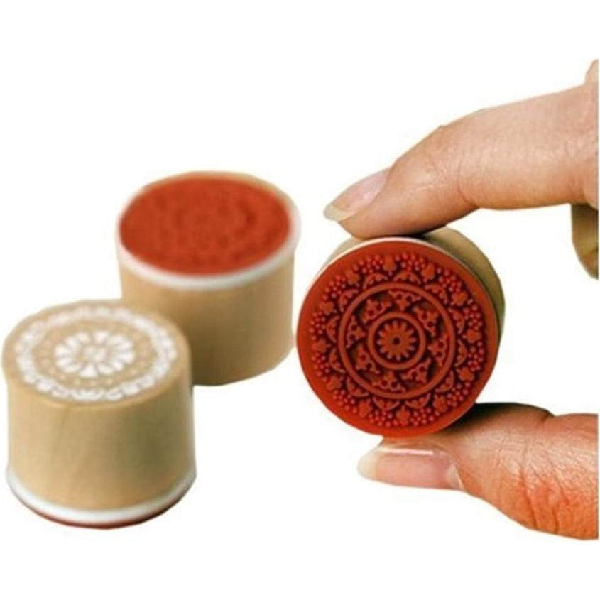 Sello de Goma Redondo Floral DECORA - 6 Piezas 9.4x6.1cm