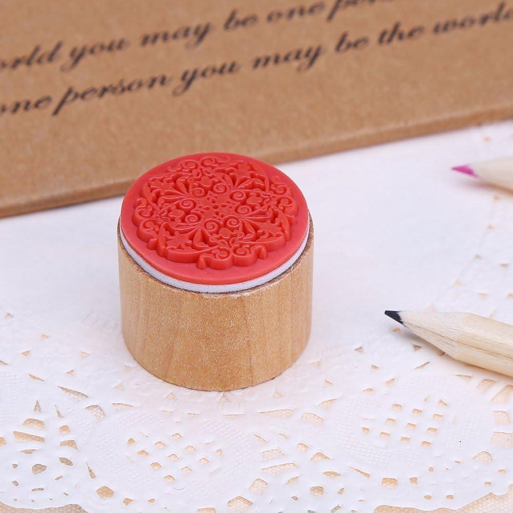 Sello de Goma Redondo Floral DECORA - 6 Piezas 9.4x6.1cm