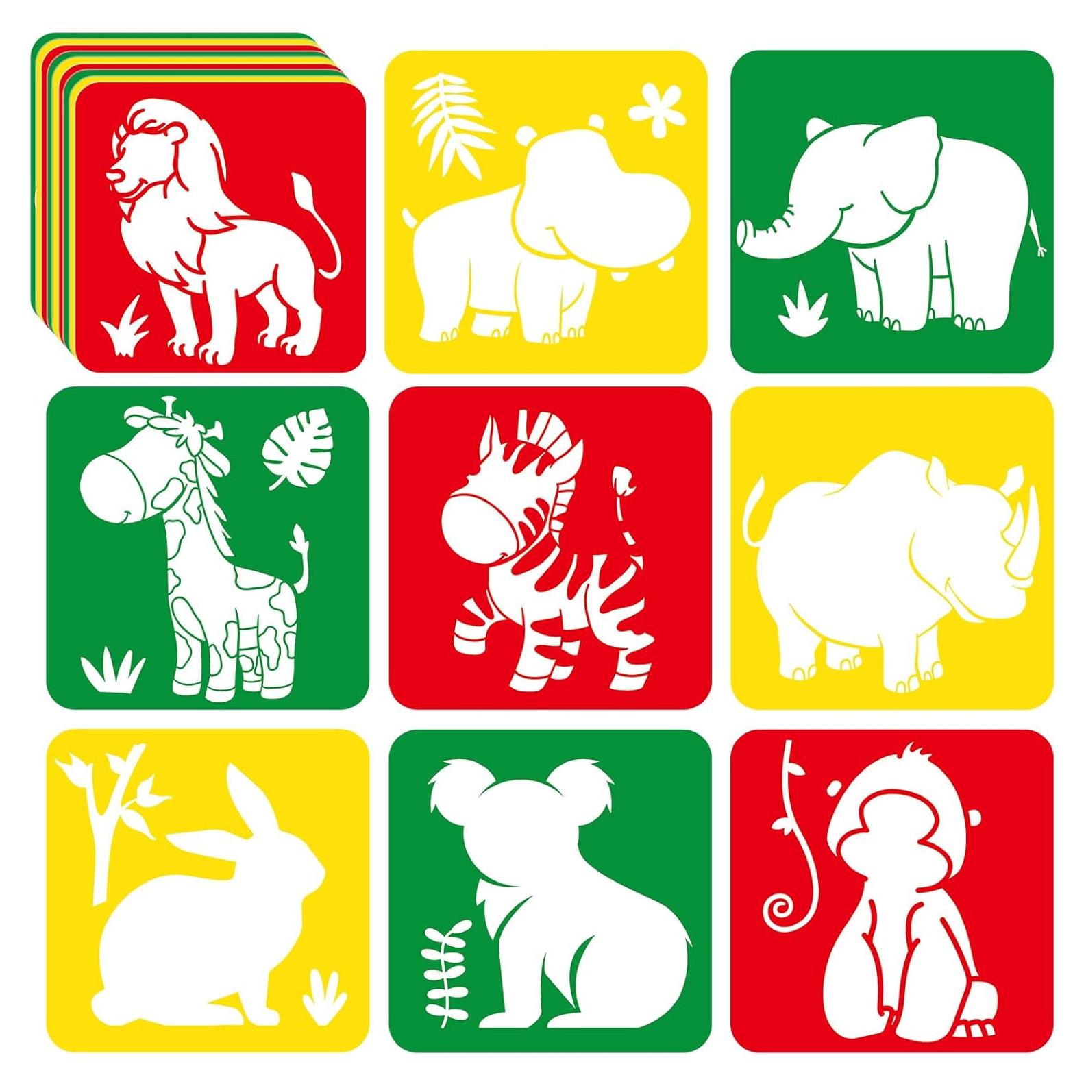 36 Plantillas de Dibujo de Animales de la Selva Qyeahkj 20.32 cm