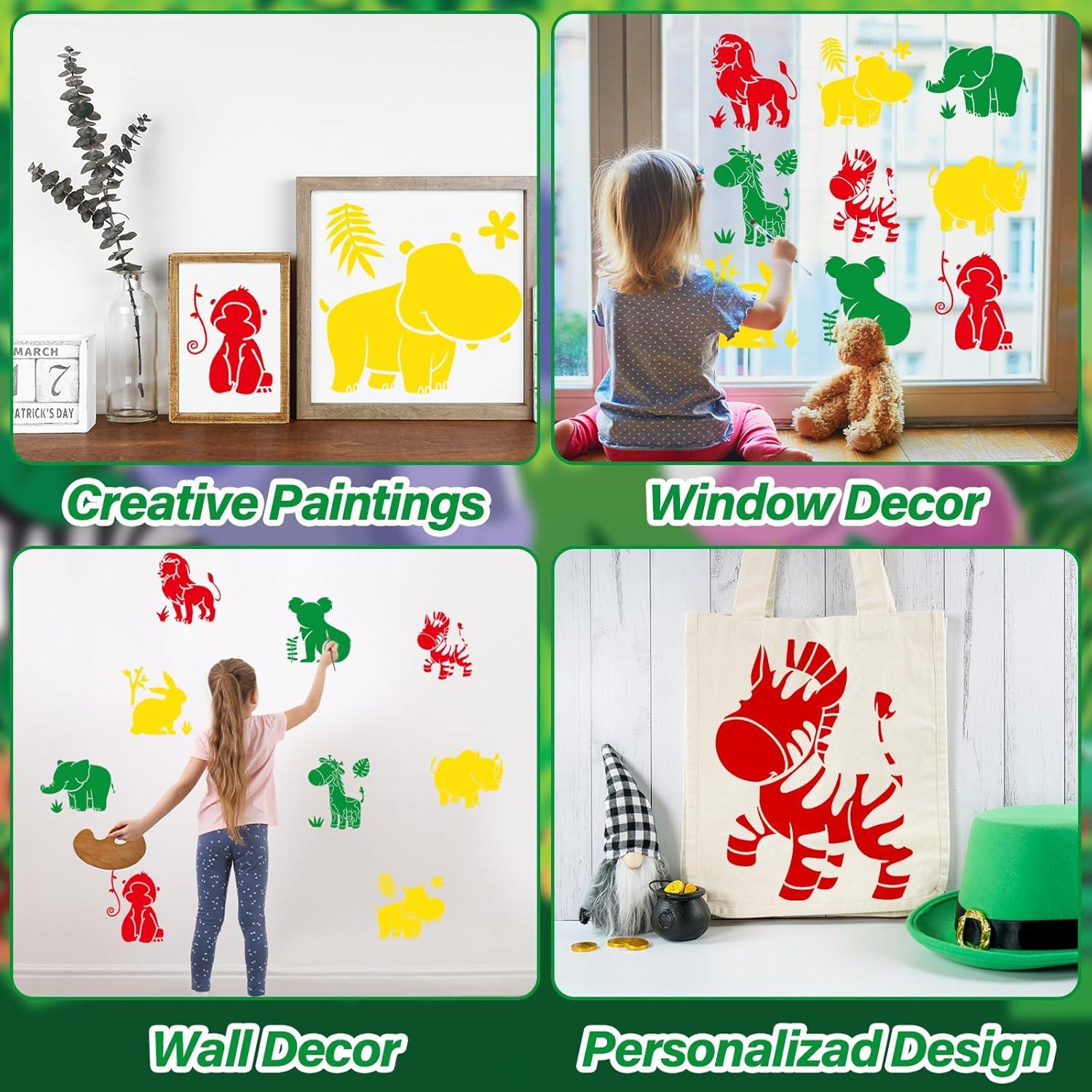 36 Plantillas de Dibujo de Animales de la Selva Qyeahkj 20.32 cm