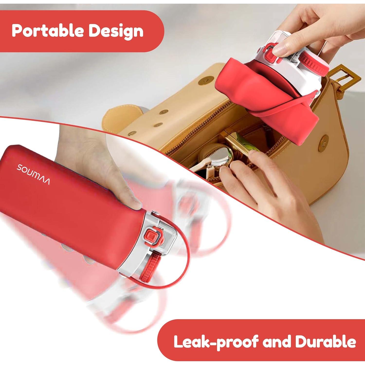 Botella de Agua Plegable SOUMAA 600ml Silicona BPA Libre