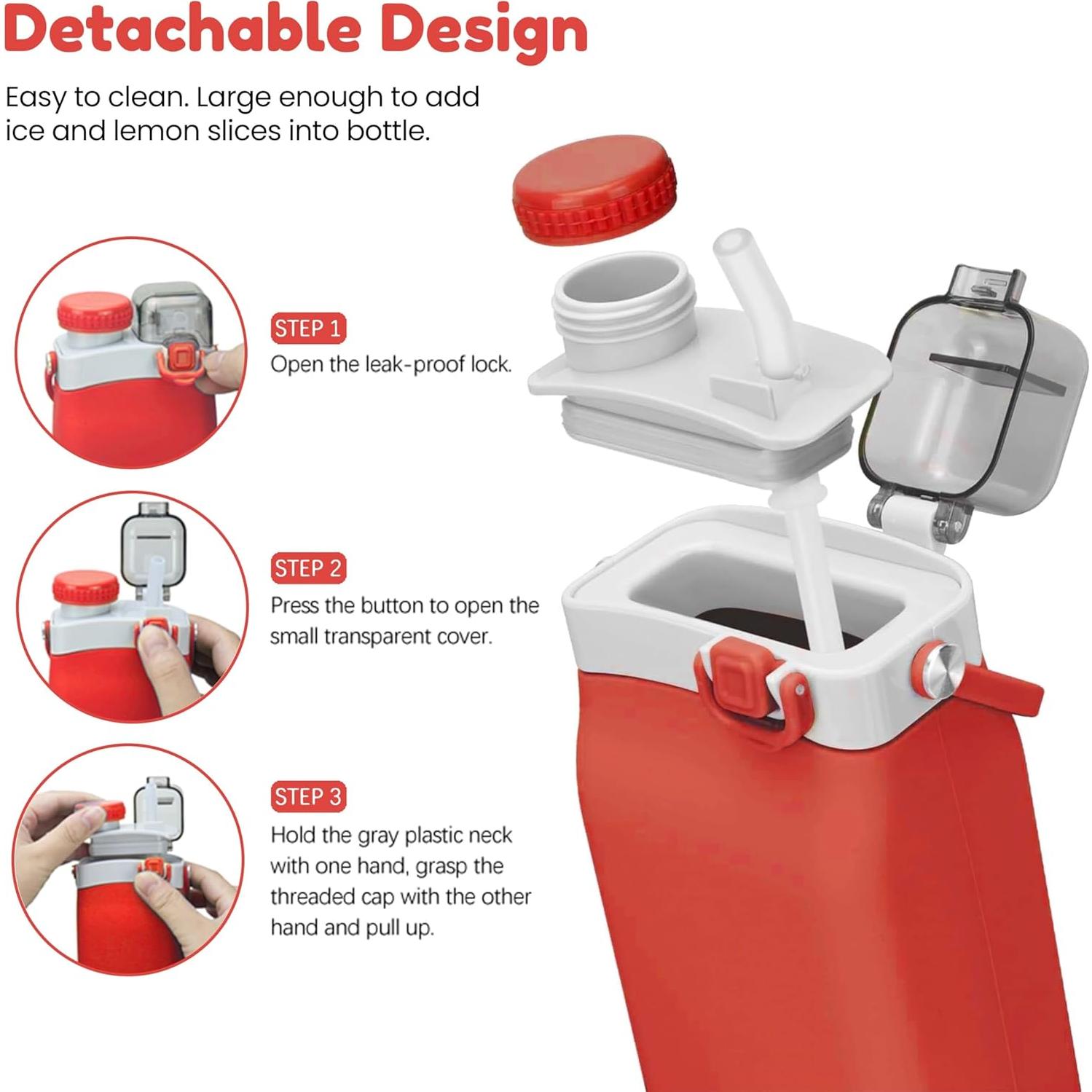 Botella de Agua Plegable SOUMAA 600ml Silicona BPA Libre