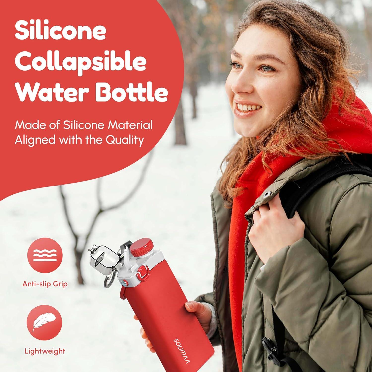 Botella de Agua Plegable SOUMAA 600ml Silicona BPA Libre