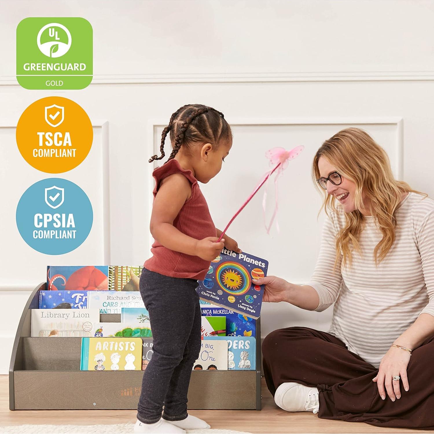 Expositor de Libros para Niños ECR4Kids 4 Niveles Gris