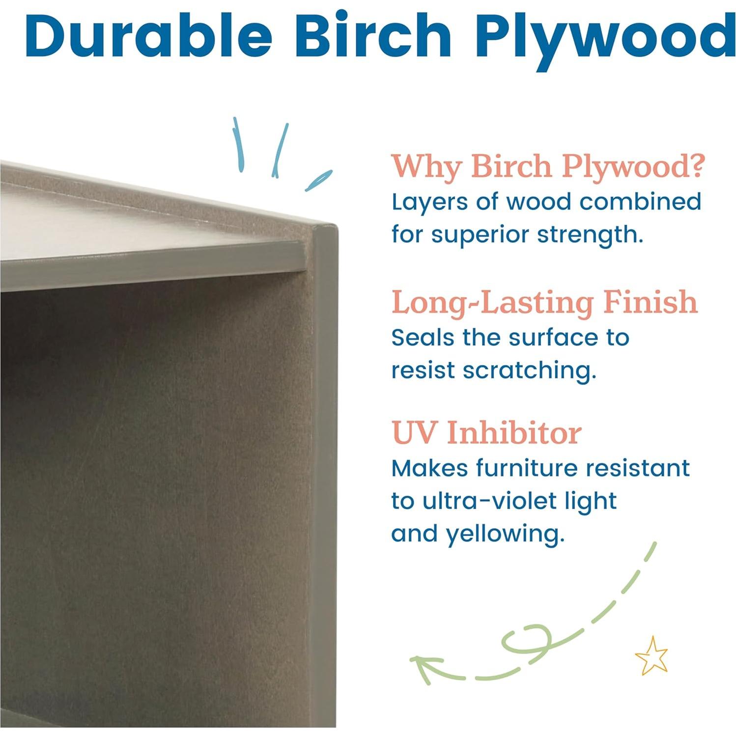 Expositor de Libros para Niños ECR4Kids 4 Niveles Gris