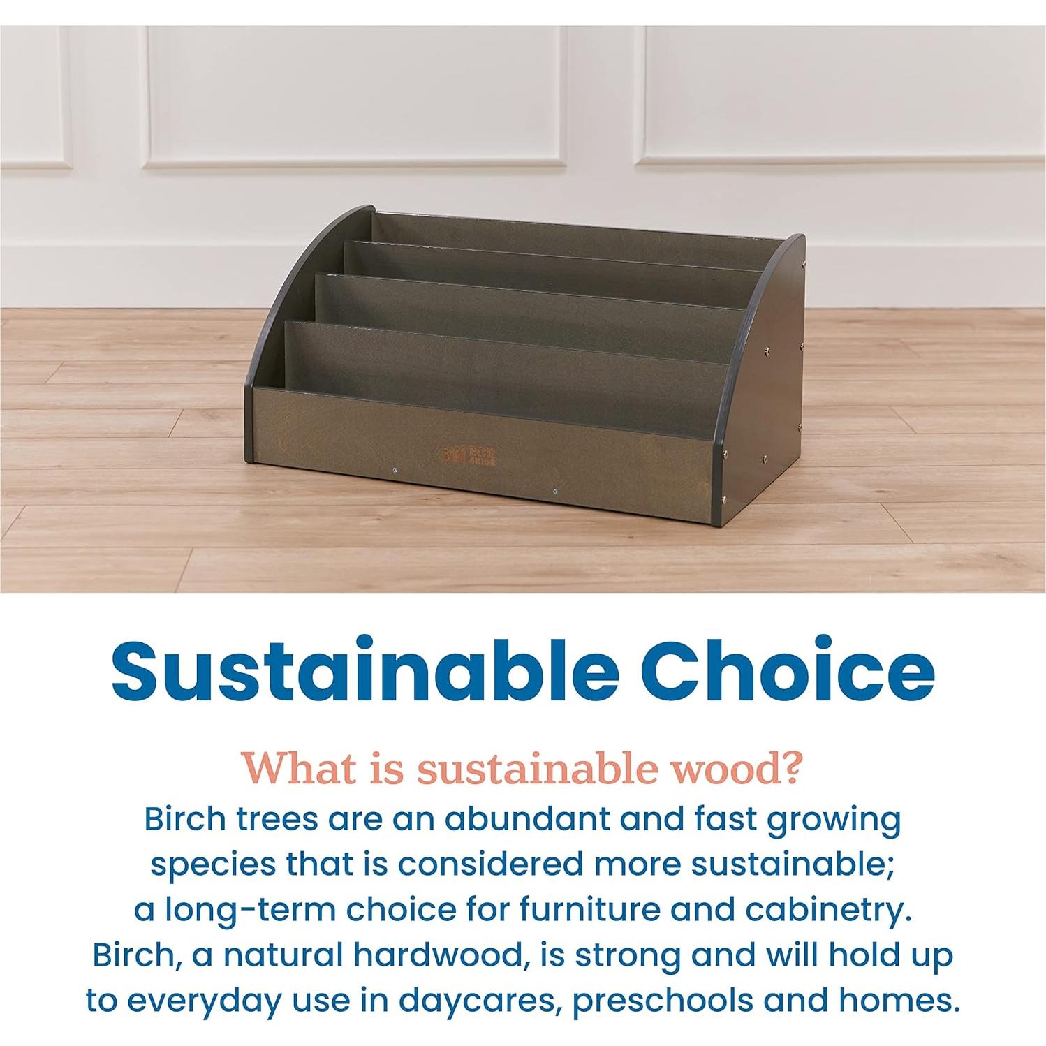 Expositor de Libros para Niños ECR4Kids 4 Niveles Gris