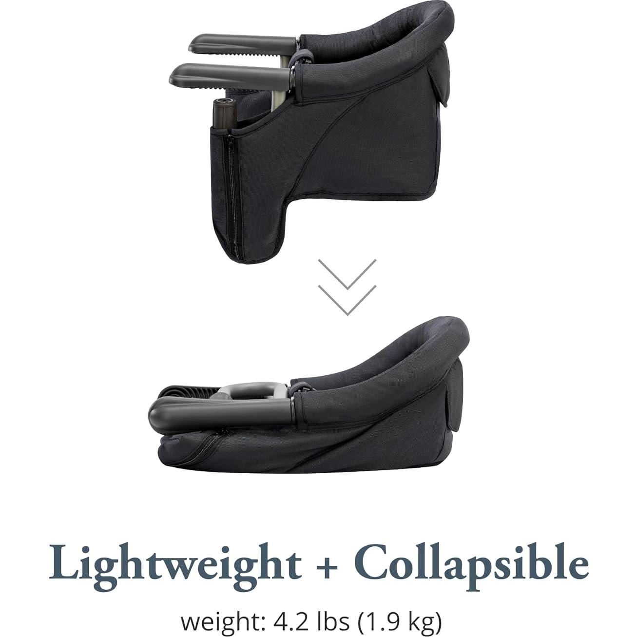 Silla Alta Portátil Inglesina Fast Table Negra para Bebés hasta 16.8 kg