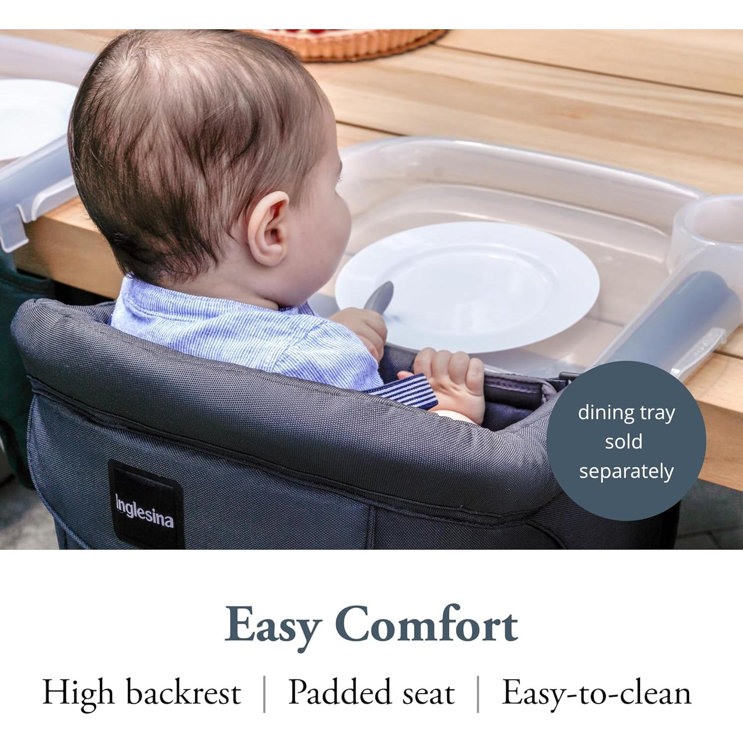 Silla Alta Portátil Inglesina Fast Table Negra para Bebés hasta 16.8 kg