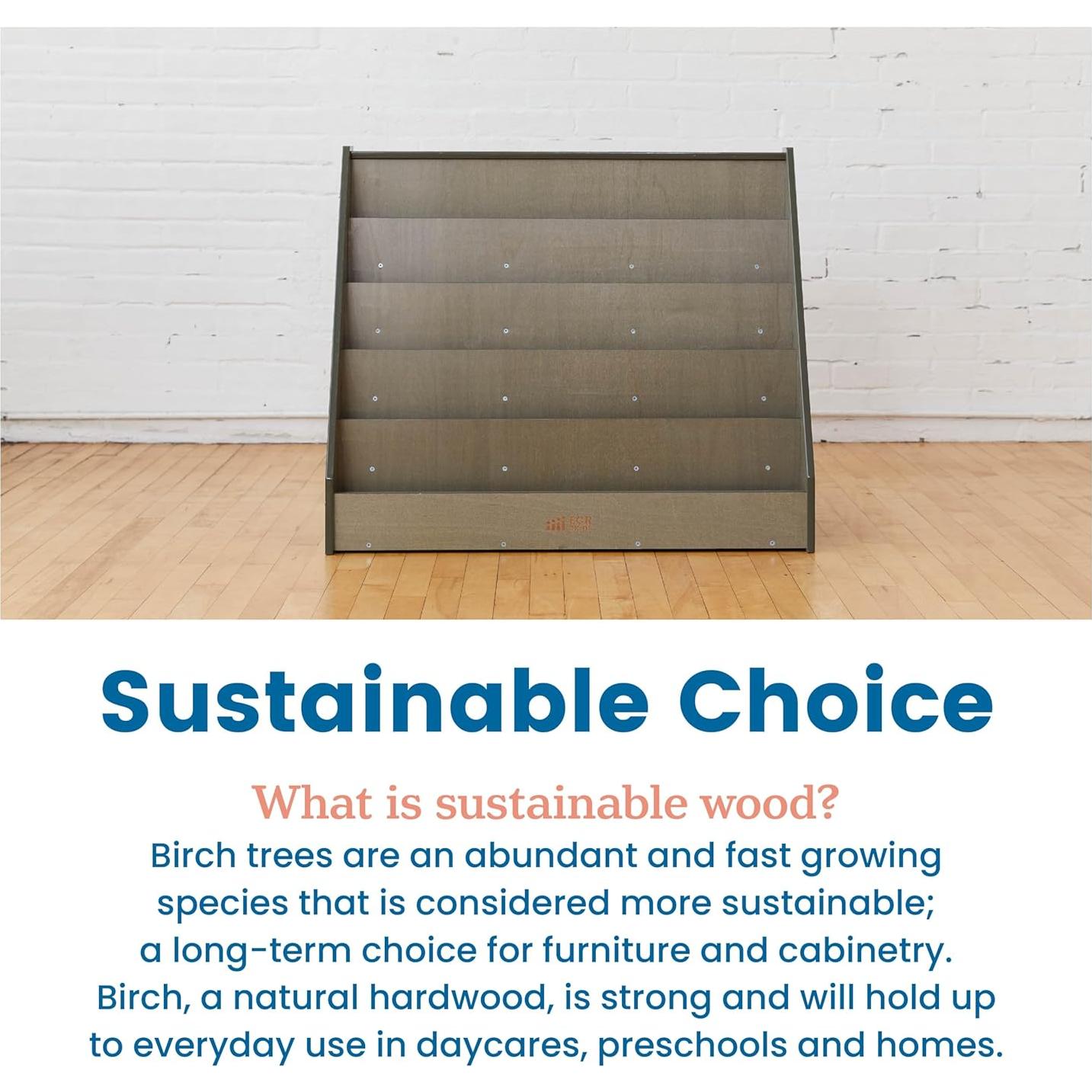 Exhibidor de Libros ECR4Kids Lavado Gris 91x38x76 cm