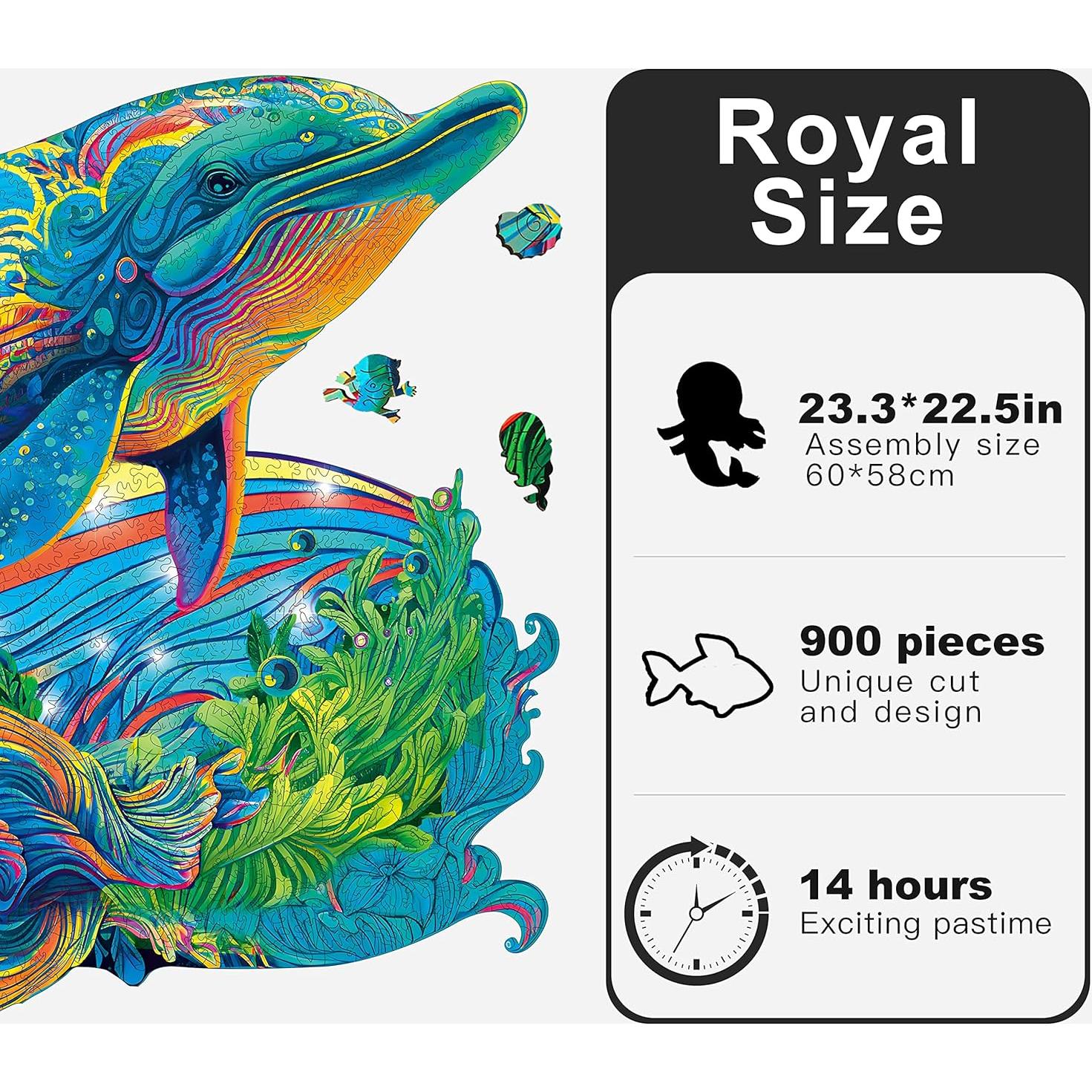 Rompecabezas de Madera MYS Aurora Delfín 900 Piezas 59.2x57.2 cm