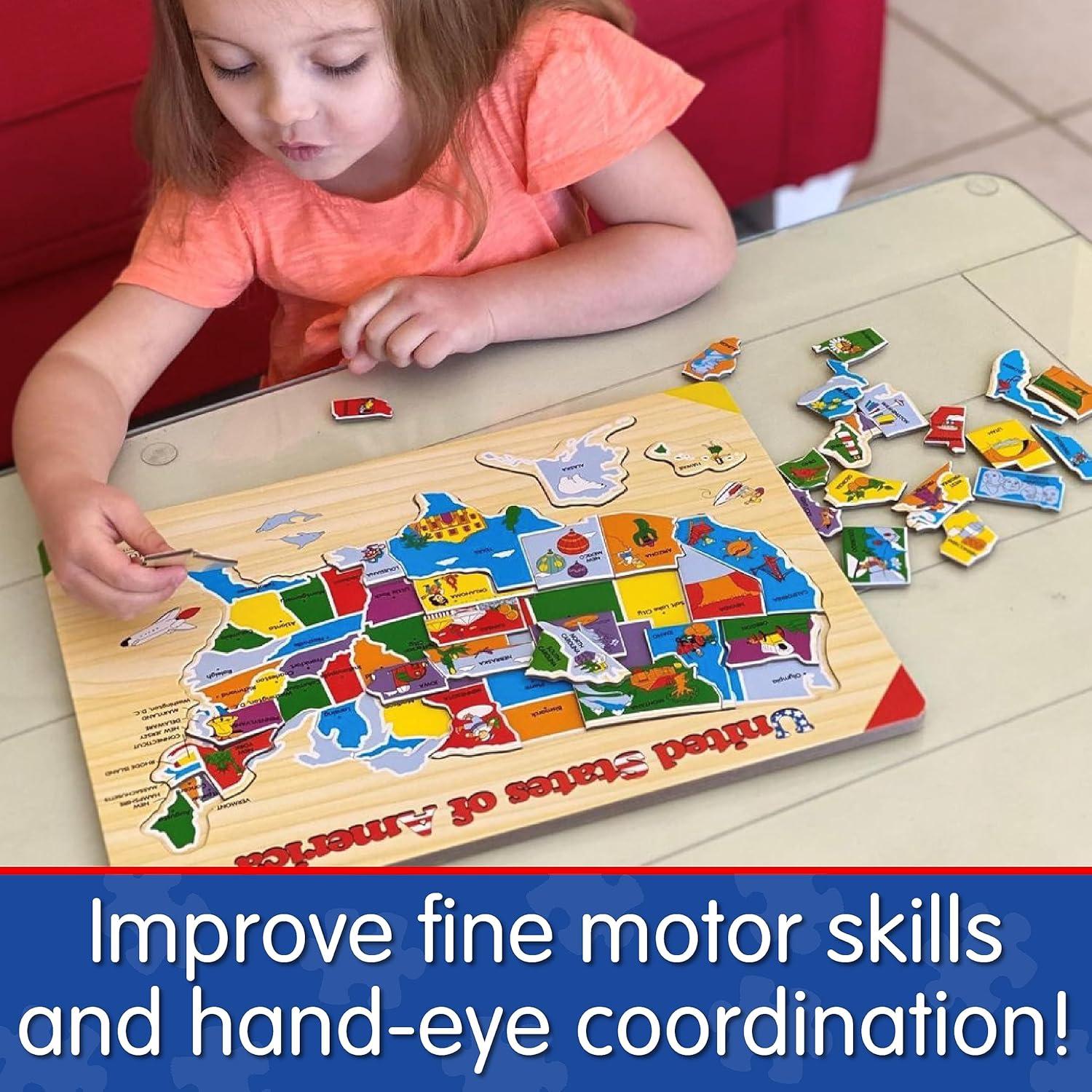 Rompecabezas Levanta y Aprende Mapa de EE. UU. 40 Piezas