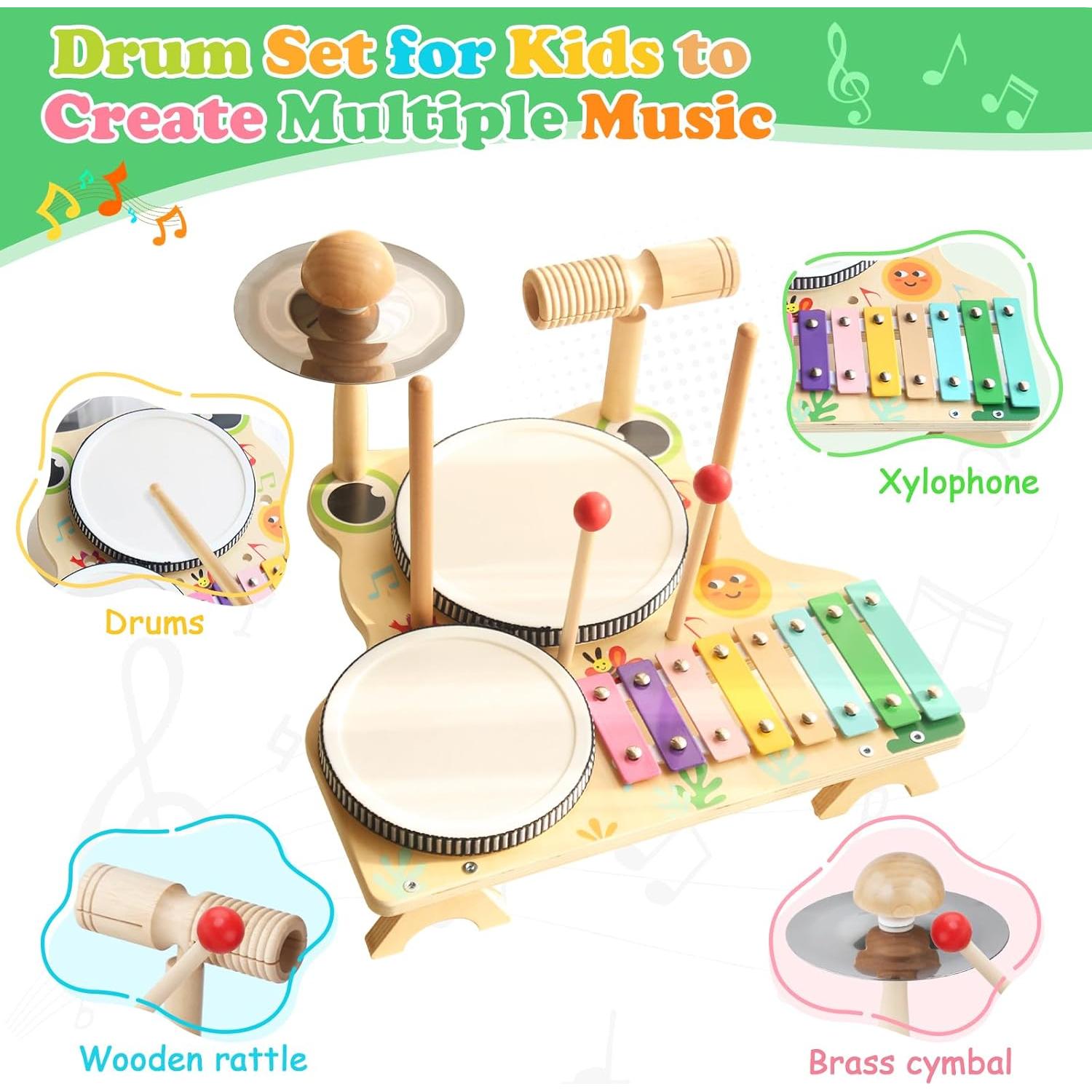 Juego de Batería Montessori Twood para Niños 1-3 Años