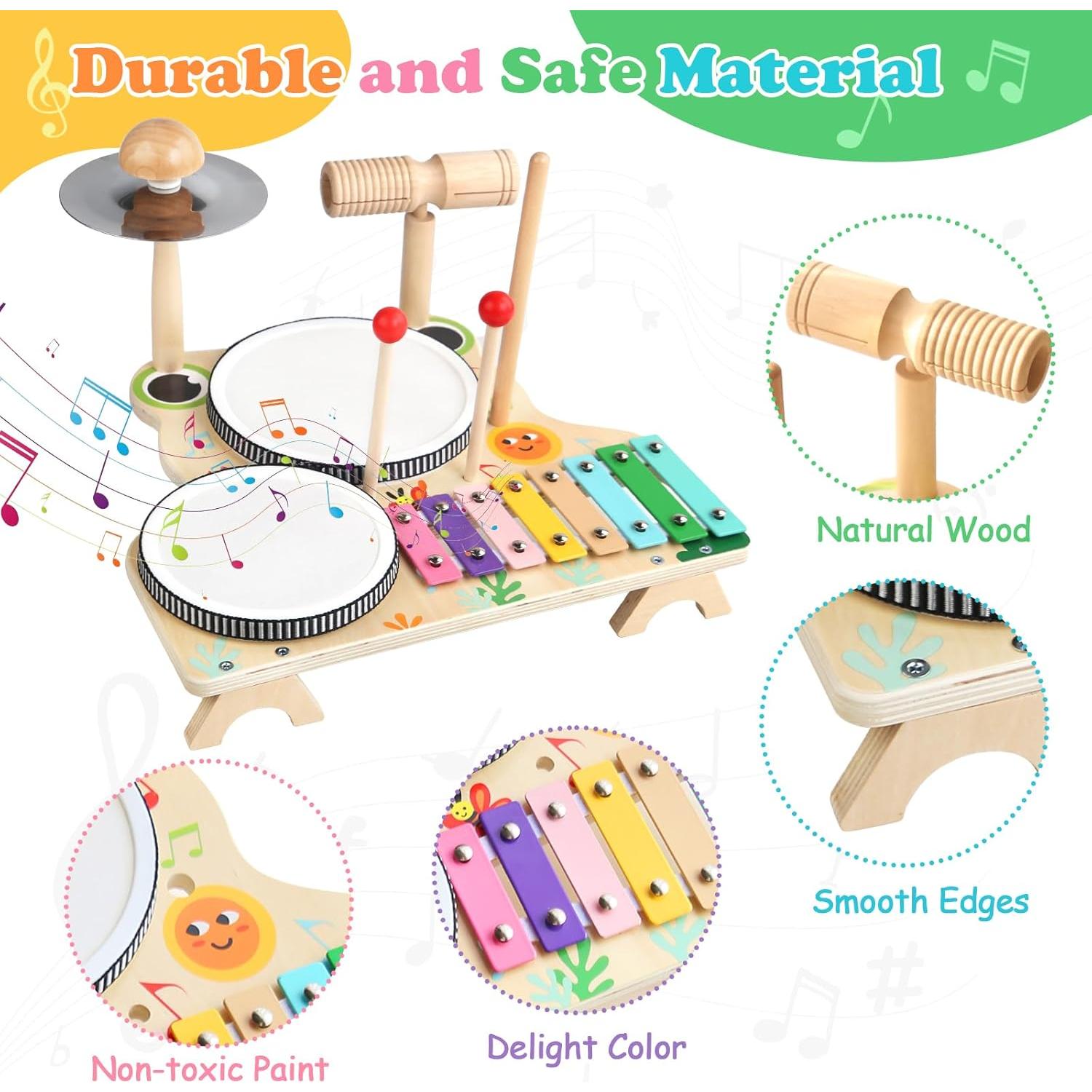 Juego de Batería Montessori Twood para Niños 1-3 Años